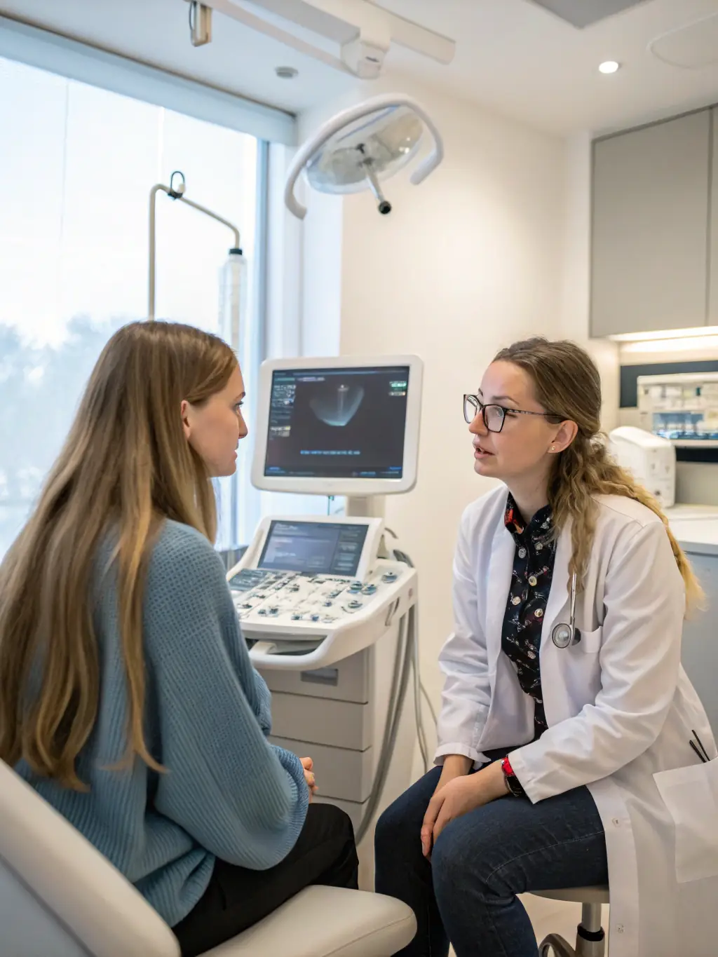 A cardiologist reviewing an EKG report with a patient at The Valens Clinic, showcasing the clinic's specialist consultation services.